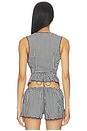 view 3 of 5 TOP CHALECO SCALLOPED in Black & White Gingham
