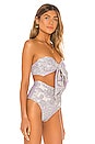 view 4 of 5 Scarf Bikini Top in Lilac Paisley