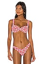 view 1 of 6 Bustier Bikini Top in Red Gingham