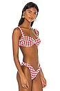 view 3 of 6 Bustier Bikini Top in Red Gingham