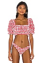 view 3 of 6 TOP BIKINI MARCELA in Red Gingham