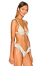 view 2 of 5 Ruffle Triangle Bikini Top in Jade Floral