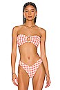 view 2 of 6 Tori Tie Bikini Top in Shrimp Gingham