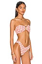 view 3 of 6 Tori Tie Bikini Top in Shrimp Gingham