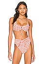 view 1 of 4 HAUT DE MAILLOT DE BAIN LUCY in Shrimp Gingham