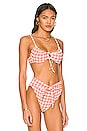 view 2 of 4 HAUT DE MAILLOT DE BAIN LUCY in Shrimp Gingham