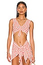 view 1 of 5 Sheer Kim Bikini Top in Shrimp Gingham