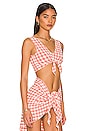 view 2 of 5 Sheer Kim Bikini Top in Shrimp Gingham