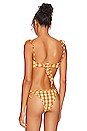 view 4 of 5 Tori Ties Bandeau Bikini top in Neon Plaid