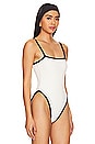 view 3 of 6 X Olivia Culpo Jacelyn One Piece in Cream Terry Rib
