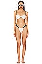 view 4 of 4 X Olivia Culpo Petal Bikini Top in Cream Terry Rib