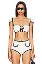 view 1 of 6 X Olivia Culpo Cabana Bows Bikini Top in Cream Terry Rib