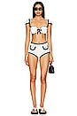 view 5 of 6 X Olivia Culpo Cabana Bows Bikini Top in Cream Terry Rib