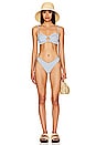 view 5 of 5 X Olivia Culpo Tori Ties Bandeau Bikini Top in Light Denim