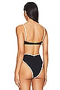 view 3 of 4 X Olivia Culpo Petal Bikini Top in Black Terry Rib