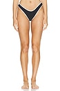 view 1 of 4 X Olivia Culpo Binded Lulu Bikini Bottom in Black Terry Rib