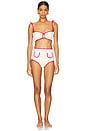 view 4 of 4 Tori Ties Bandeau Bikini Top in Cream & Raspberry