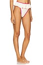 view 2 of 4 Tamarindo Ruffle Bikini Bottom in Cream & Raspberry