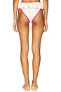 view 3 of 4 Tamarindo Ruffle Bikini Bottom in Cream & Raspberry