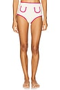 view 1 of 4 Polly Bikini Bottom in Cream & Raspberry