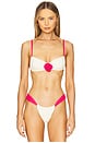 view 1 of 4 Rosa Devin Bikini Top in Cream & Raspberry