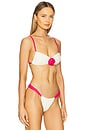 view 2 of 4 Rosa Devin Bikini Top in Cream & Raspberry