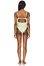 view 3 of 3 Ruffle Petal Lace One Piece in Avocado Floral Texture
