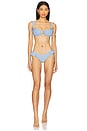 view 4 of 4 Uno Ruffle Bikini Bottom in Peri Micro Gingham