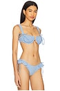 view 2 of 5 Petal Bikini Top in Peri Micro Gingham