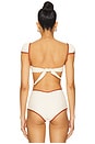 view 3 of 4 Cabana Bows Bikini Top in Oat Terracotta