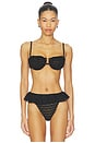 view 1 of 4 TOP BIKINI PETAL in Black Daisy Lace