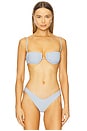 view 1 of 5 Simonette Bikini Top in Blue Stripe
