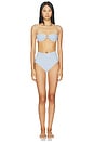 view 4 of 5 High Rise Bikini Bottom in Blue Stripe