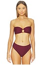 view 2 of 5 Tori Bandeau Bikini Top in Maroon Crochet