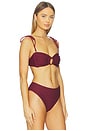view 3 of 5 Tori Bandeau Bikini Top in Maroon Crochet