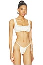 view 2 of 4 X Elsa Hosk Brasil Side Tie Bikini Bottom in Cream Silkie