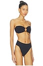 view 2 of 4 TOP BIKINI TORI in Black Rib