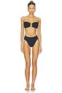 view 4 of 4 TOP BIKINI TORI in Black Rib