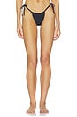 view 1 of 5 BAS DE MAILLOT DE BAIN AVEC LIENS À NOUER CÔTÉS BRASIL in Black Rib