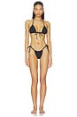 view 4 of 5 BAS DE MAILLOT DE BAIN AVEC LIENS À NOUER CÔTÉS BRASIL in Black Rib