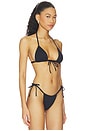 view 2 of 5 Binded Emma Bikini Top in Black Rib