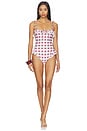 view 1 of 4 Jacelyn Ruffle One-piece in Maroon Plaid