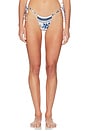 view 1 of 4 Brasil Bikini Bottom in Blue Toile Stripe