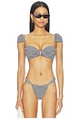 view 1 of 5 Cabana Bikini Top in Black & White Gingham