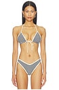 view 1 of 5 Binded Emma Bikini Top in Black & White Gingham