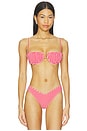 view 1 of 5 Petal Bikini Top in Red Micro Gingham