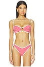 view 1 of 6 TOP BIKINI BINDED in Red Micro Gingham