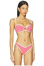 view 3 of 6 TOP BIKINI BINDED in Red Micro Gingham