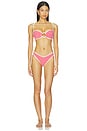 view 5 of 6 TOP BIKINI BINDED in Red Micro Gingham