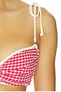 view 6 of 6 TOP BIKINI BINDED in Red Micro Gingham